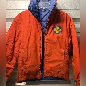 Vintage 1970s Orange and Blue Men's Ski patrol Jacket